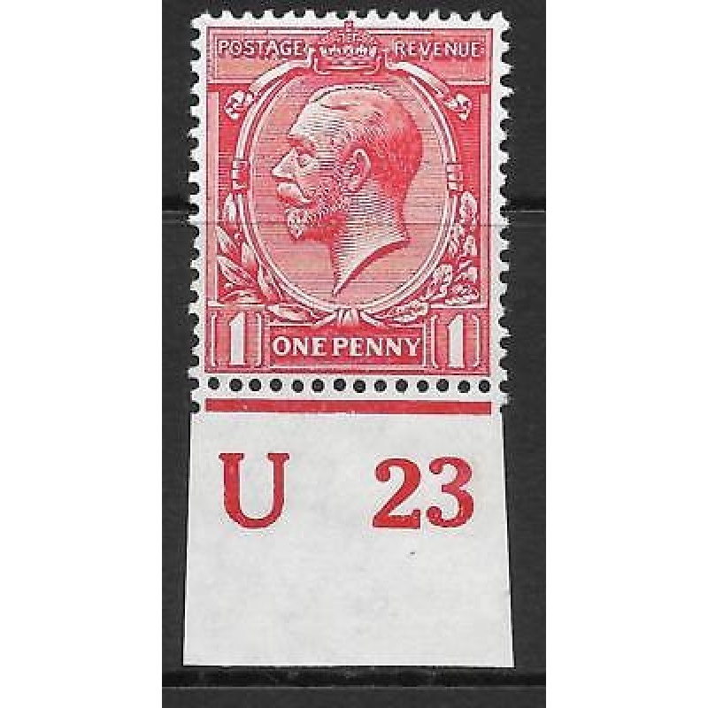 N16(1) 1d Bright Scarlet Royal Cypher Control U 23 imperf MOUNTED MINT