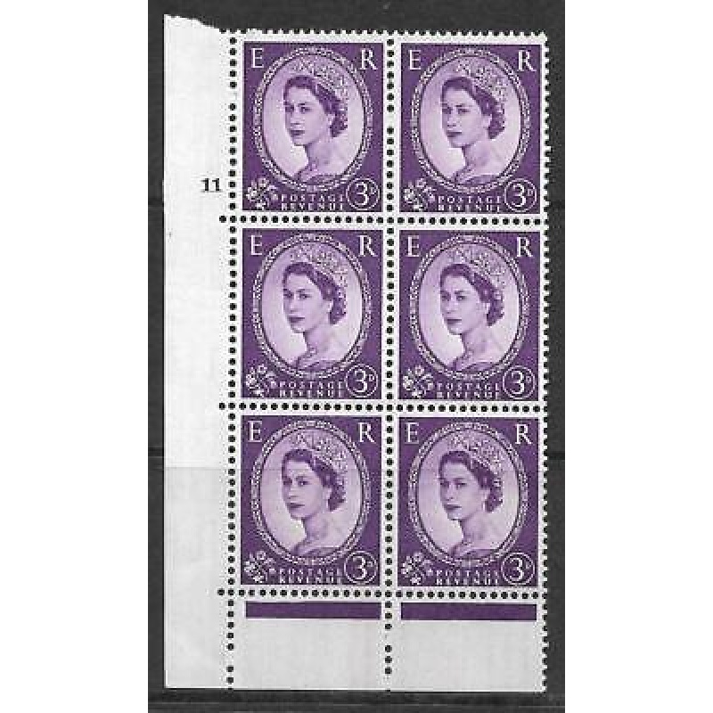 1957 3d Edward Graphite cylinder 11 No Dot perf type C(E P) UNMOUNTED MINT MNH