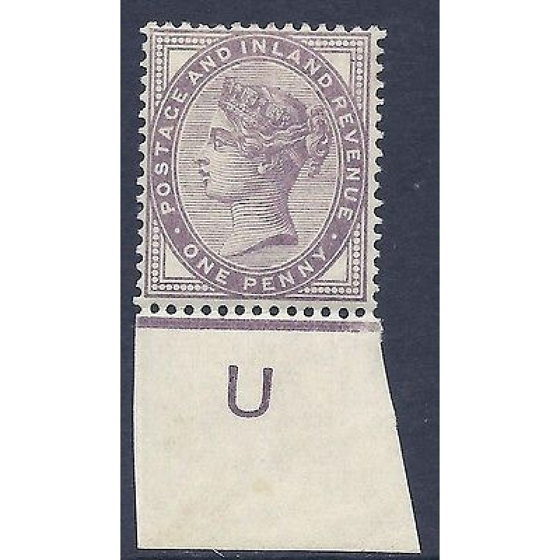 1d lilac control U imperf single with weak control UNMOUNTED MINT