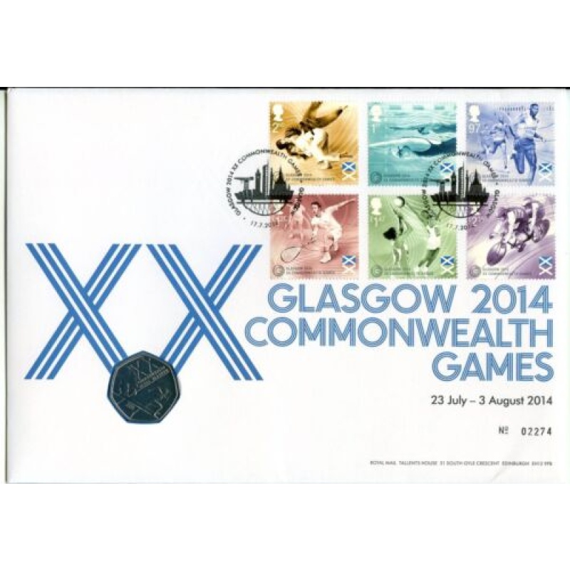 GB Royal Mail Mint PNC 50p Coin Cover Glasgow 2014 Commonwealth Games