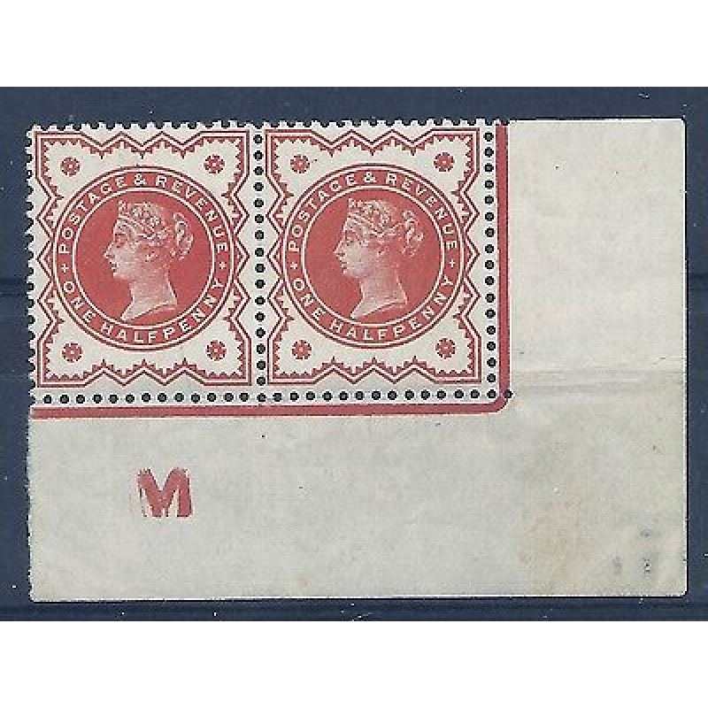 d Vermilion Jubilee control M imperf pair - broken control Lightly MOUNTED MINT