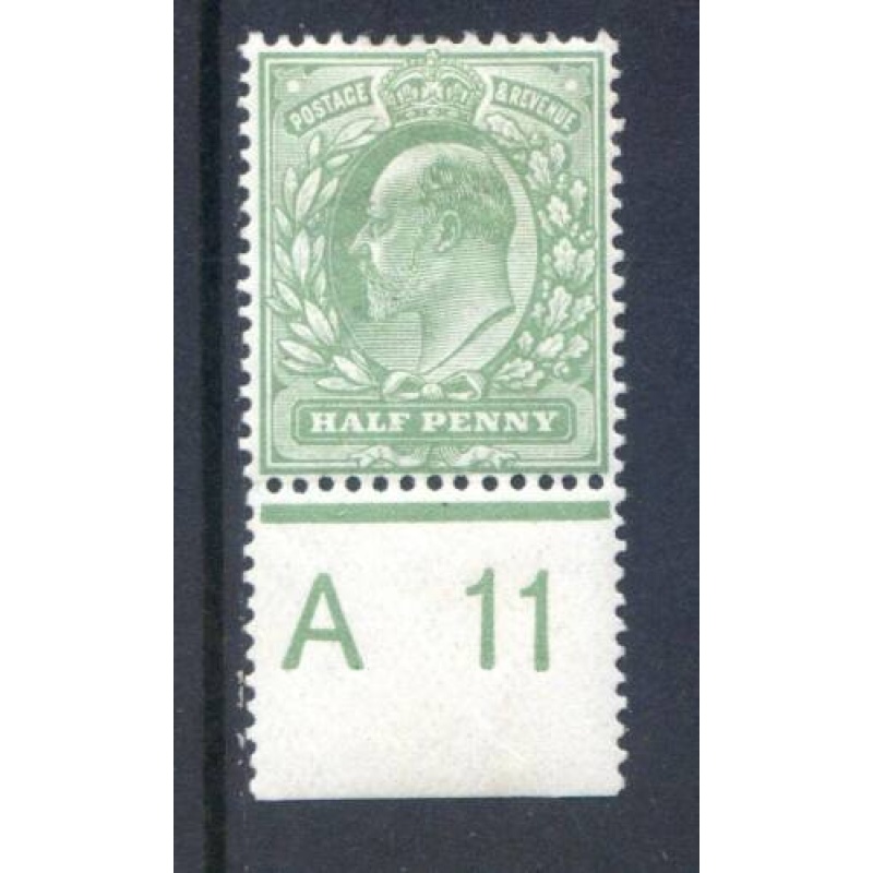 KEV11 1 2d Pale Yellowish Green A11 (P) Mounted Mint Control Single