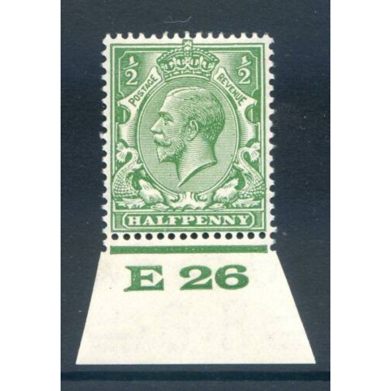 KGV 1 2d Green E26(I) Control Single mounted Mint