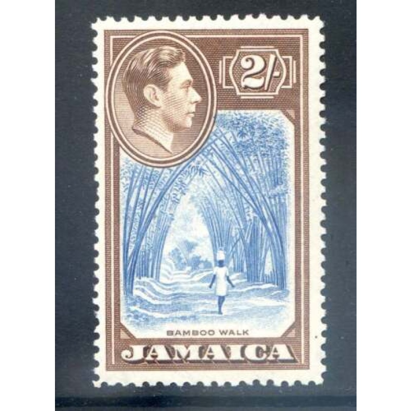 Jamaica 2 - Blue  Chocolate SG131 Mounted Mint