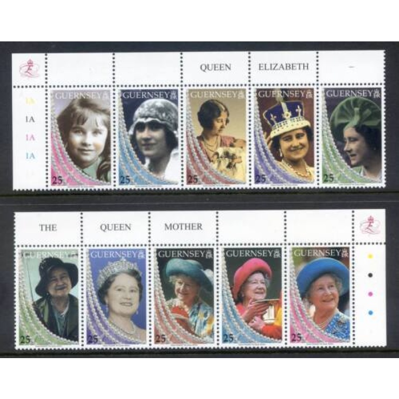 Guernsey 1999 Queen Mother set SG817 826 Unmounted mint