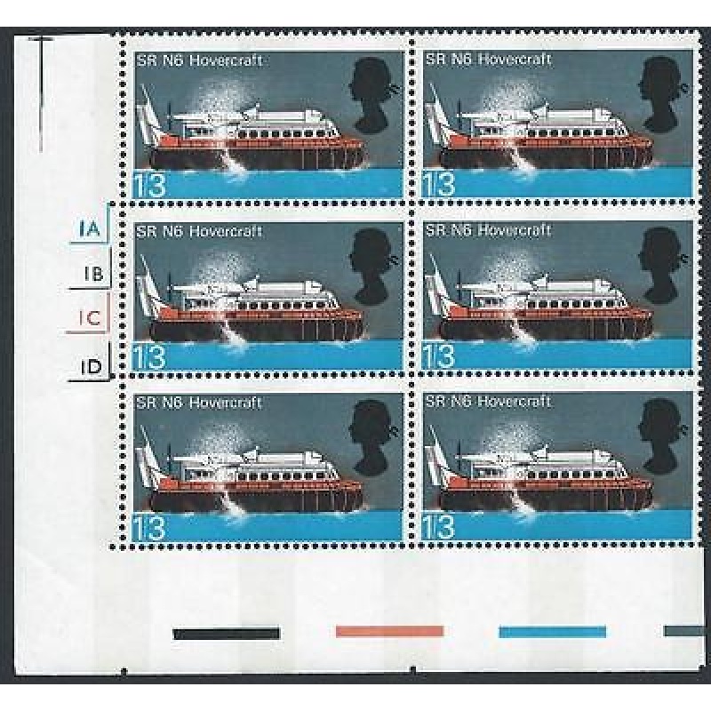 1966 British Technology 1 3 (Phos) Cyl Block - Huge Perf Shift Variety - MNH