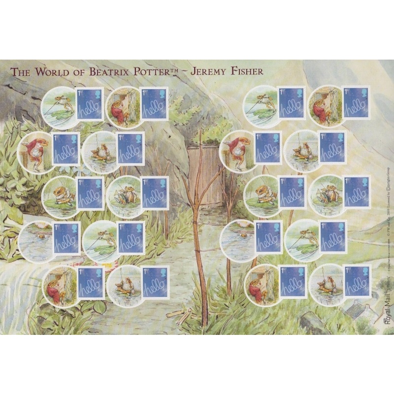 LS60 GB 2009 Beatrix Potter - Hello Jeremy Fisher Smiler sheet UNMOUNTED MINT