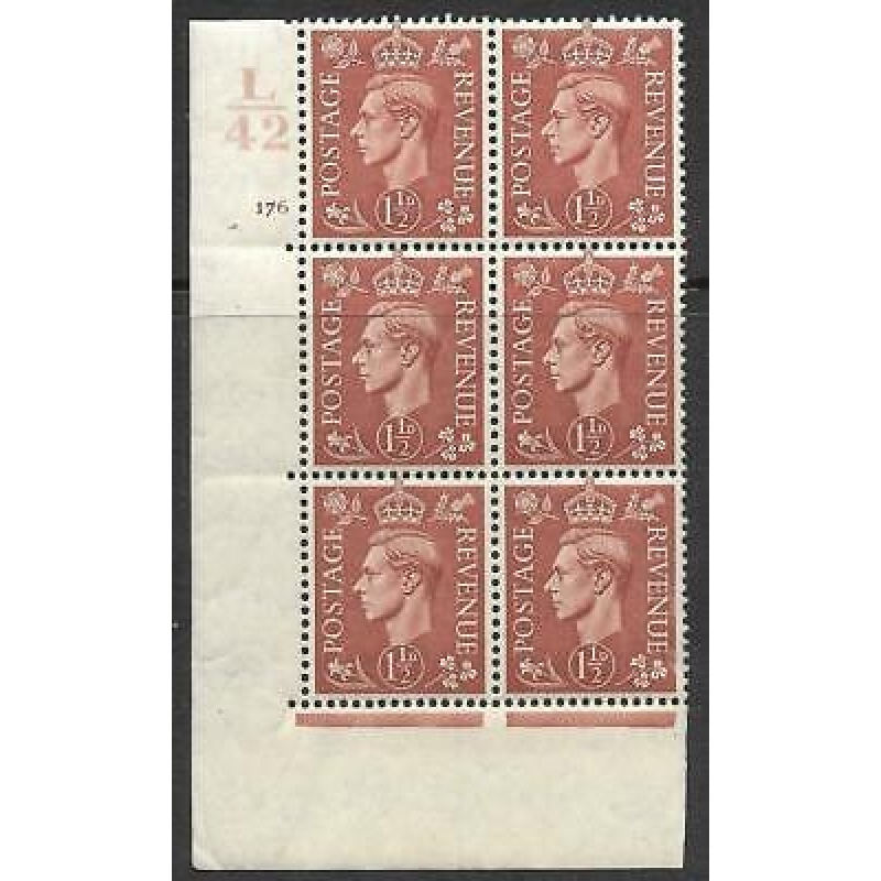 1d Brown Cylinder Control L 42 176 No Dot perf 5(E I) UNMOUNTED MINT MNH