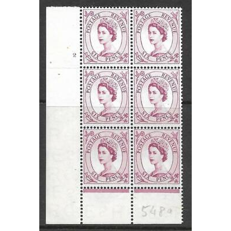 6d Wilding Edward Wmk Cylinder 2 No Dot perf type B(I P) UNMOUNTED MINT MNH