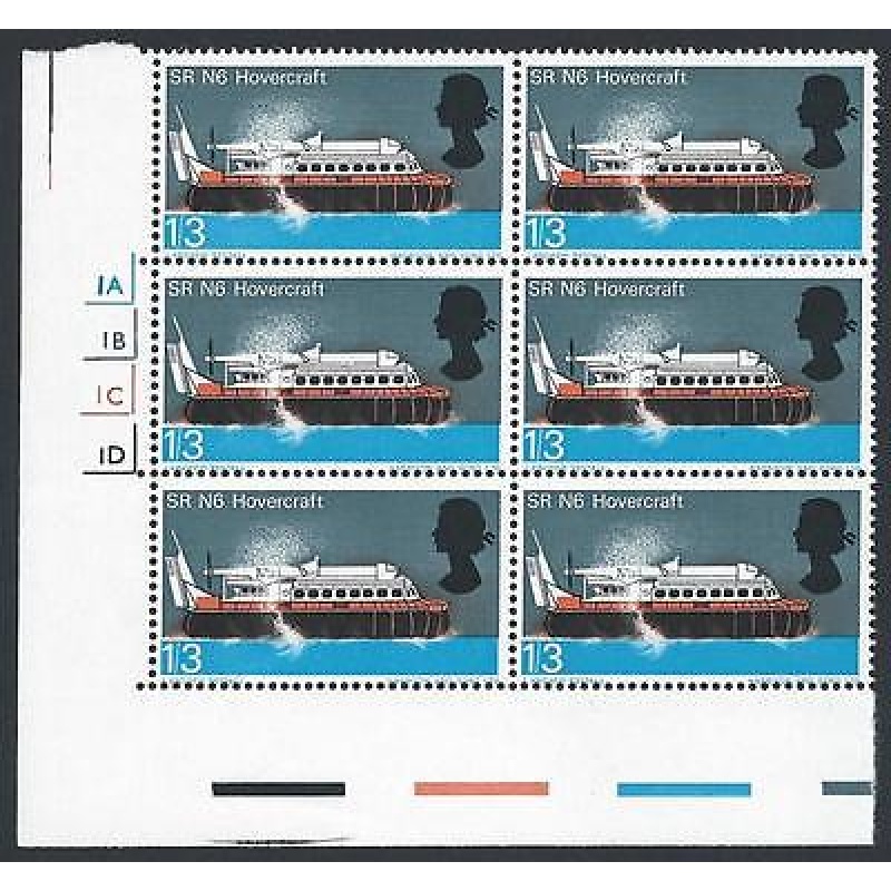 1966 Technology 1 3 (Ord) - Perf Shift Variety - No Dot Cylinder Block -  MNH