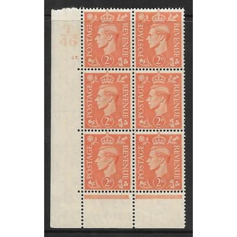 2d Orange Cylinder T46 47 Dot perf 6B(E P) UNMOUNTED MINT