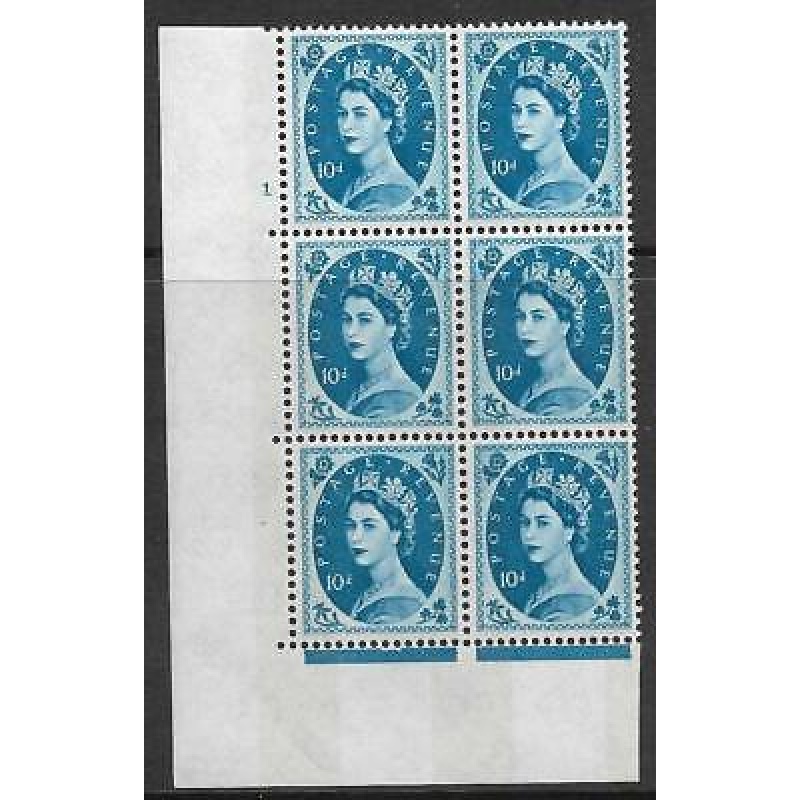 10d Wilding Violet 9.5mm Phosphor cyl 1 No Dot perf A (E I) UNMOUNTED MINT