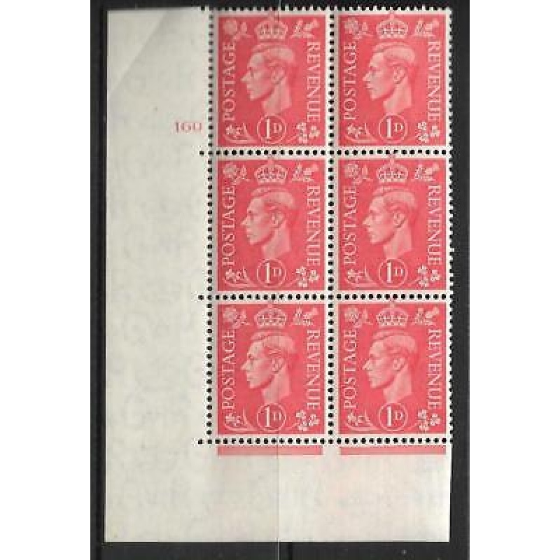 1d Pale scarlet 160 No Dot cylinder block perf 5(E I) UNMOUNTED MINT