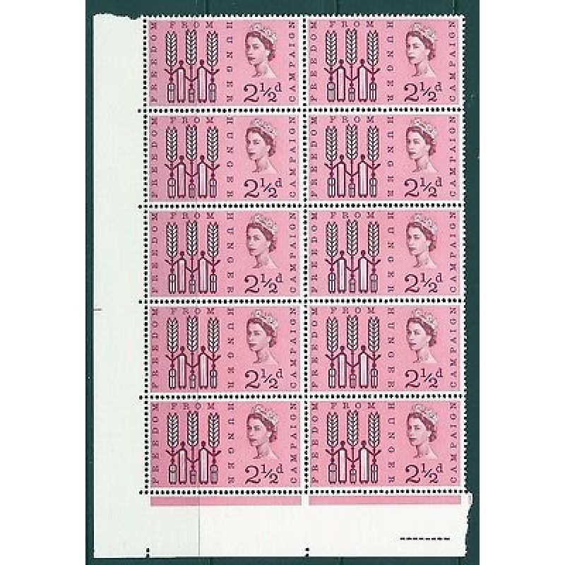 1963 Freedom From Hunger 2 1 2d (Ord) - Listed Flaw - Broken R R16 2 - MNH