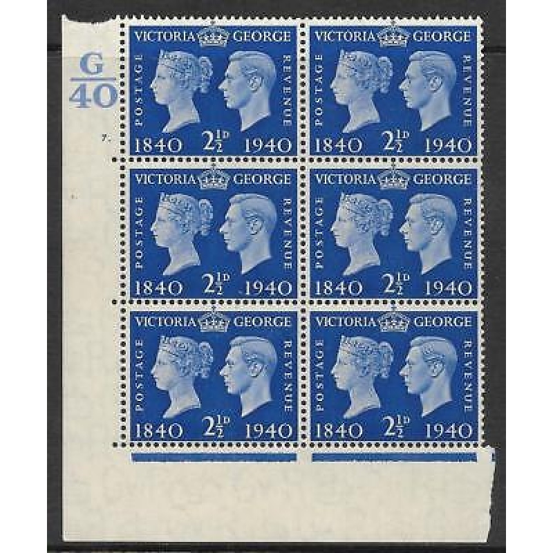 Sg 483 1940 2d Centenary Cylinder G40 7 Dot UNMOUNTED MINT MNH