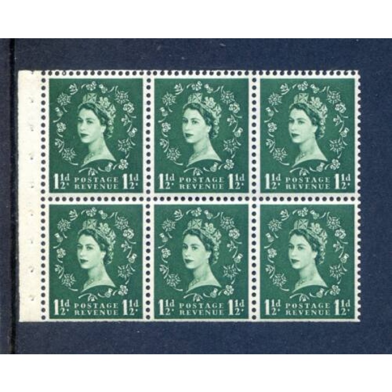 QE2 1 1 2d Booklet Pane SGSB59 Unmounted Mint