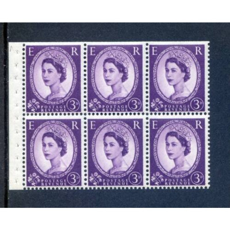 QE2 3d Booklet Pane SGSB104 Unmounted Mint