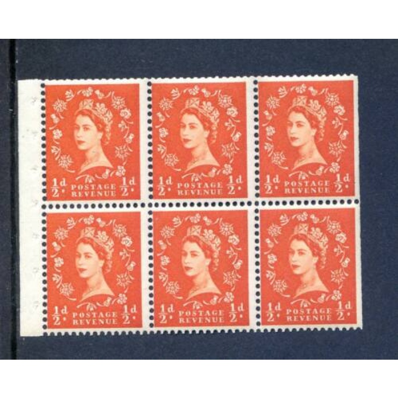 QE2 1 2d Booklet Pane SGSB4 Unmounted Mint