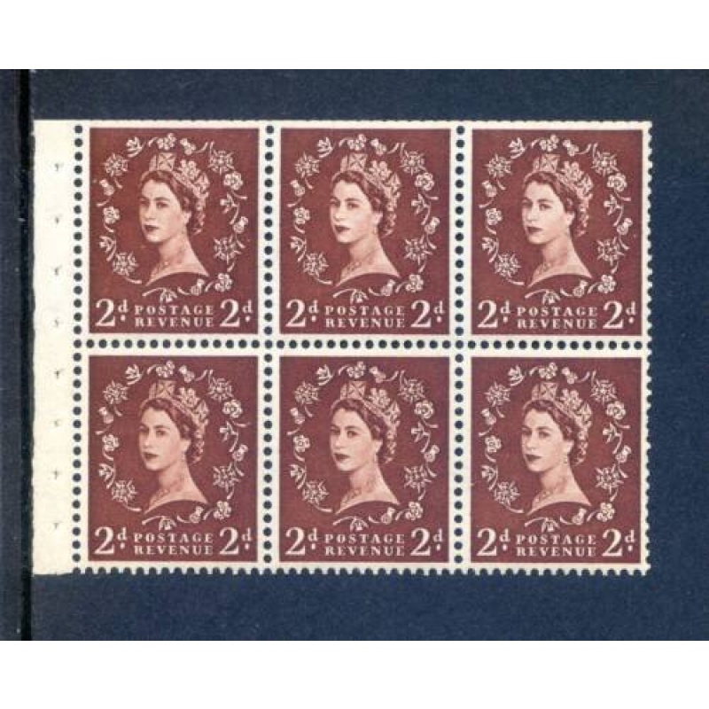 QE2 2d Booklet Pane SGSB78 Unmounted Mint