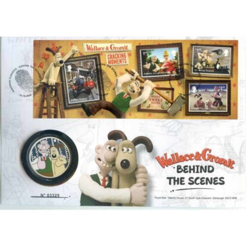 AARDMAN CLASSICS WALLACE  GROMIT  MEDAL COVER 2022 ROYAL MAIL PNC