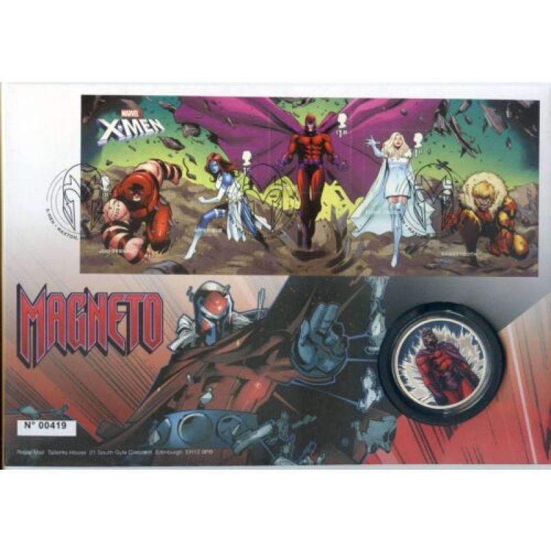 GB 2023 X-Men Magneto Stamps and Sliver Plated Medal Cover