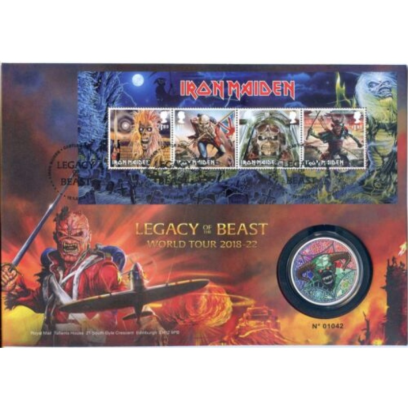 GB 2022 Iron Maiden Stamps  Silver Plated Legacy of the Beast Medal Cover