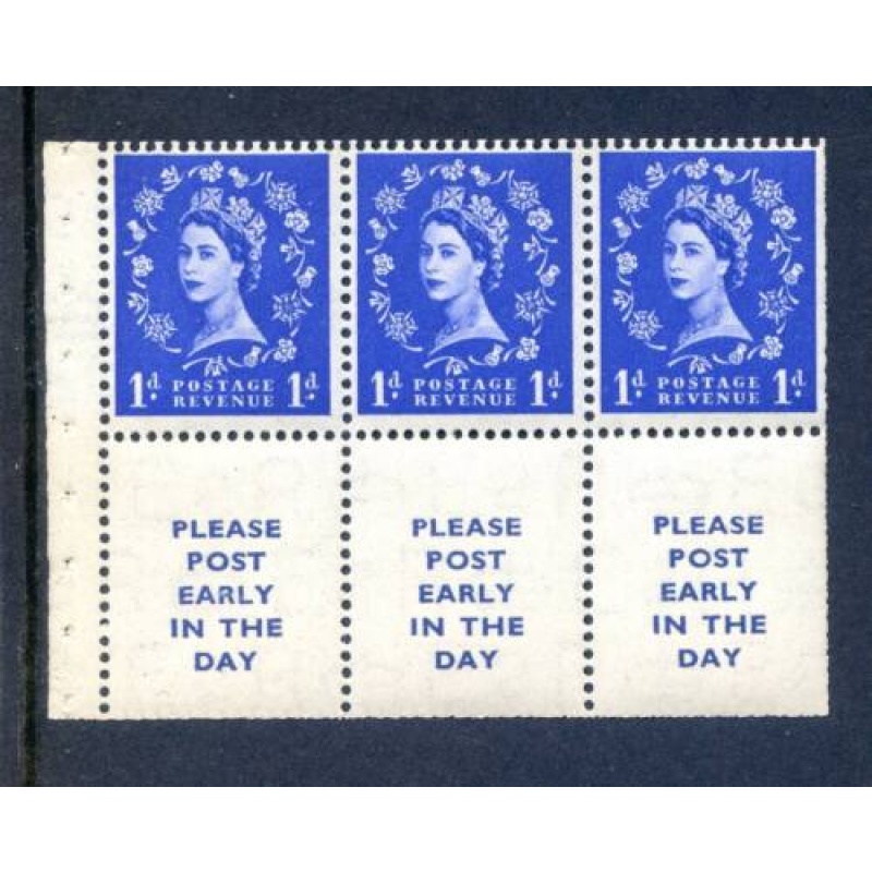 QE2 1d Advertising Booklet Pane SGSB25 Unmounted Mint