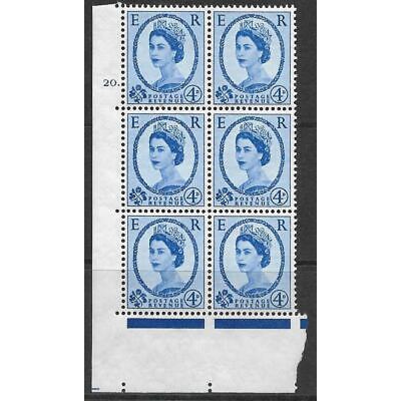 4d Wilding Multi Crown on White Cyl 20 Dot perf A(E I) UNMOUNTED MINT