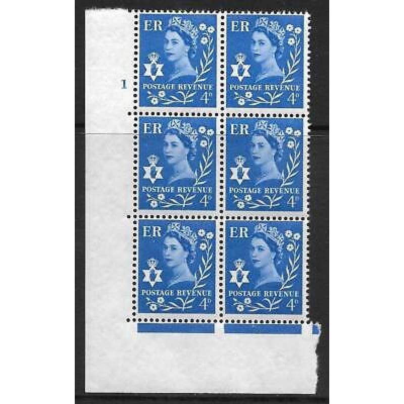 Sg XN4 4d Northern Ireland Crowns Cyl 1 No Dot perf A(E I) UNMOUNTED MINT