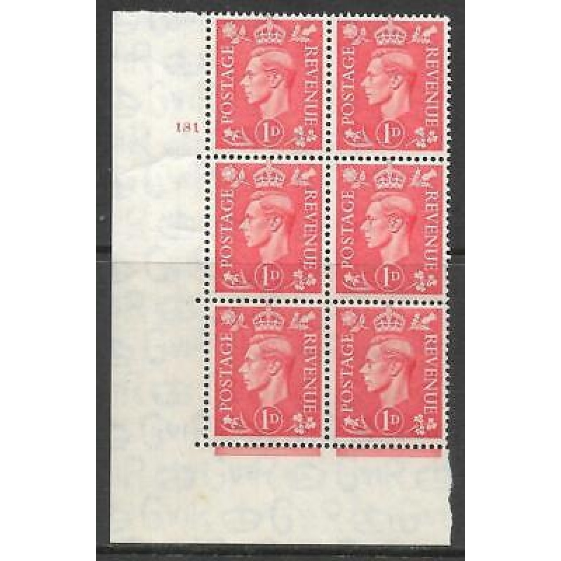 1d Pale scarlet 181 No Dot cylinder block perf 5(E I) UNMOUNTED MINT MNH