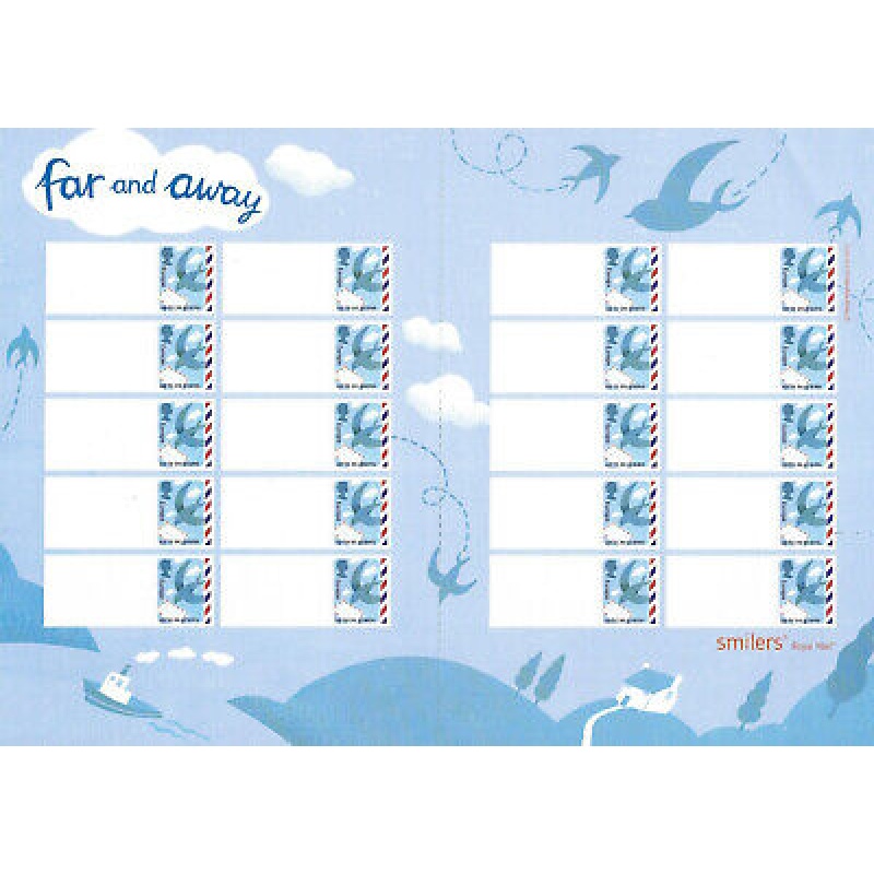 6 different Smiler Sheets - personalised all with blank labels UNMOUNTED MINT