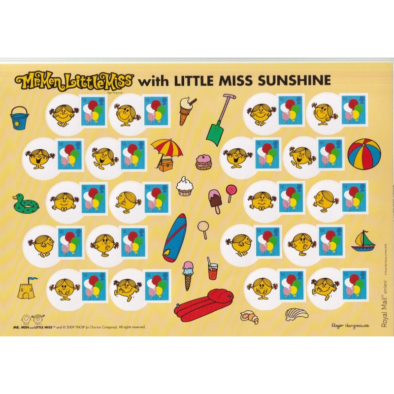 LS62 GB 2009 Mr Men with Little Miss sunshine Smiler sheet UNMOUNTED MINT