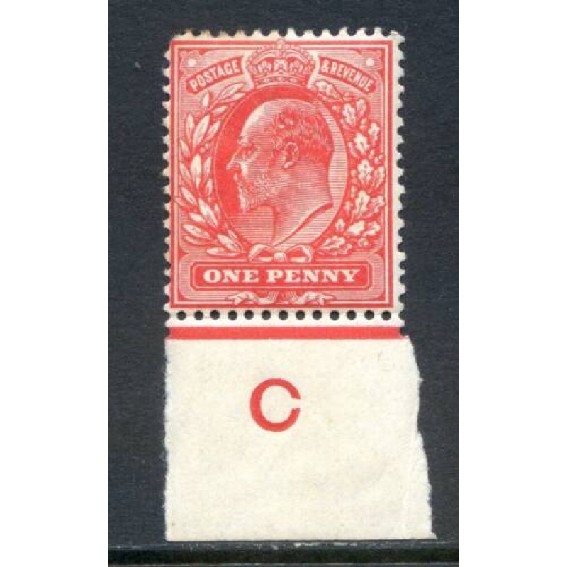 KEV11 1d Scarlet C (I) Control Single mounted Mint