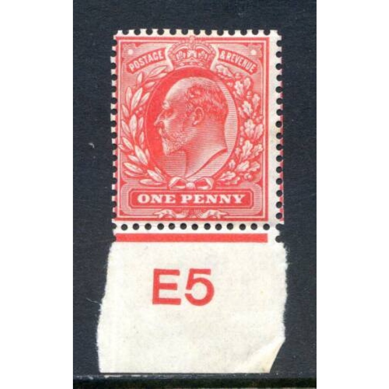 KEV11 1d Scarlet E5 (I) control Single mounted Mint