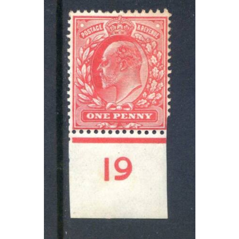 KEV11 1d Scarlet I9 (I) Mounted Mint Control Single