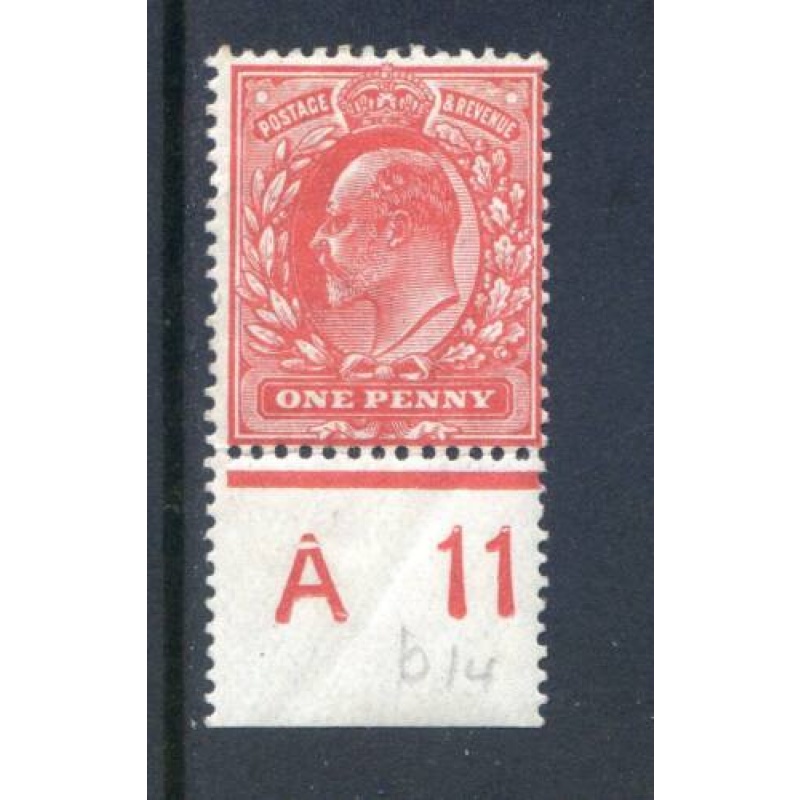 KEV11 1d Scarlet J10 (I) Mounted Mint Control Single