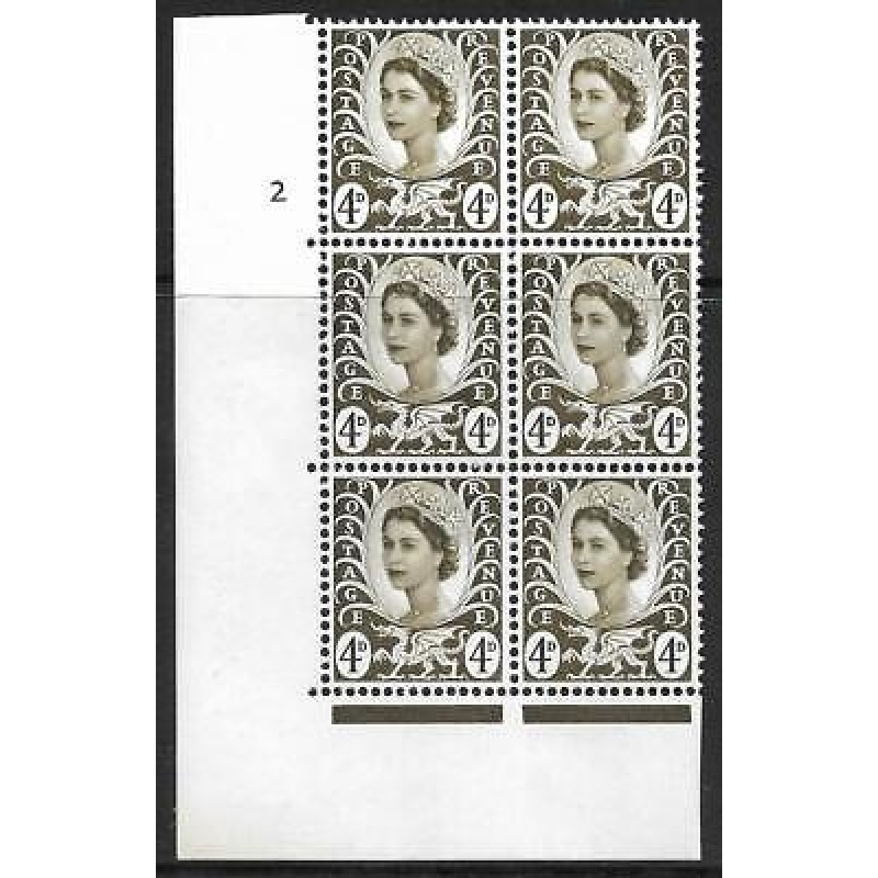 Sg XW8d Variety 4d Wales 1CB Cyl 2 No Dot perf A(E I) UNMOUNTED MINT