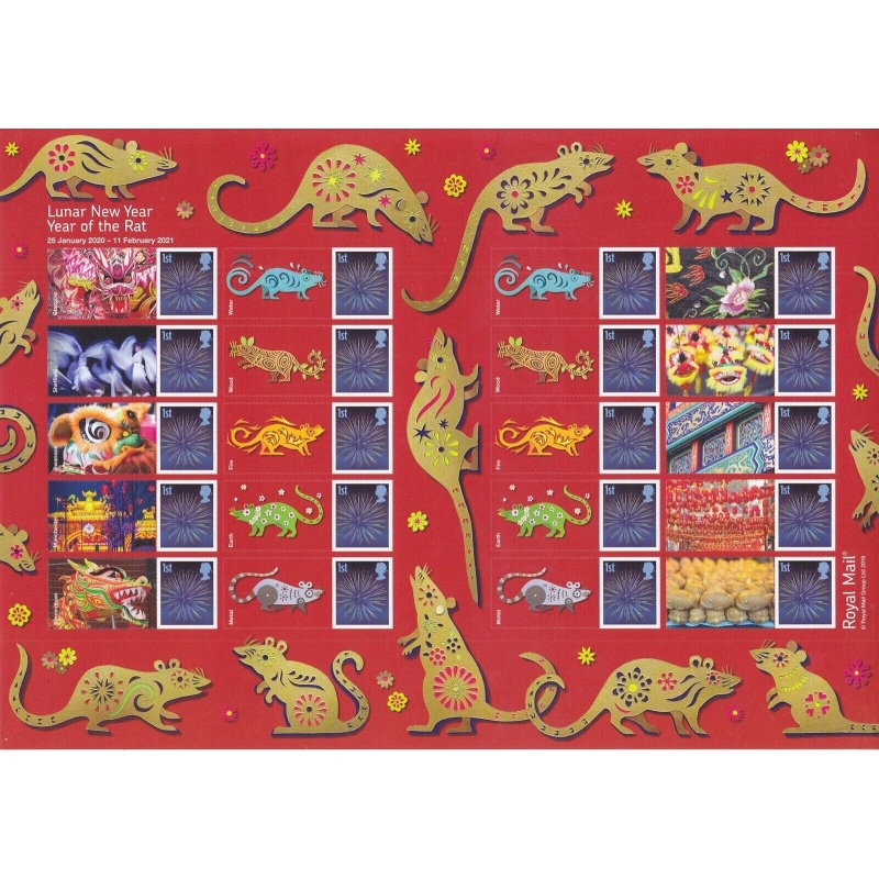 LS119 GB 2019 Lunar new year year of the rat Smiler sheet UNMOUNTED MINT