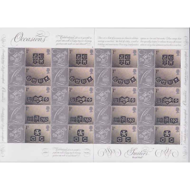 GB 2001 LS4 Occassions smiler sheet UNMOUNTED MINT MNH