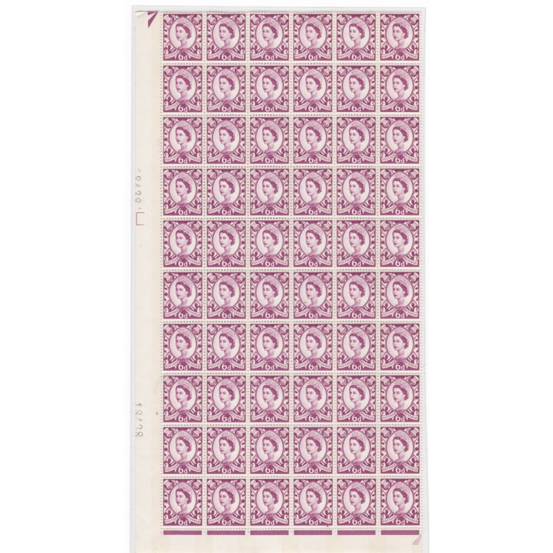 Sg XS19 6d Scotland 2 x 8mm Cyl 4 No Dot perf F L(I E) 1 4 sheet UNMOUNTED MINT