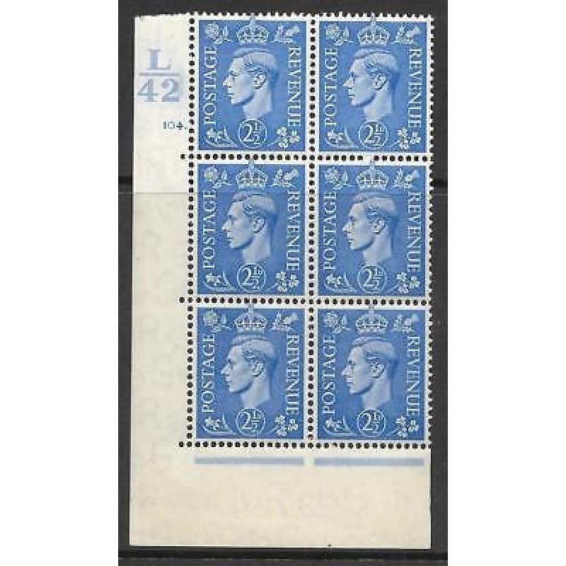 2d Light Blue Cylinder Control L42 104 Dot perf 5(E I) UNMOUNTED MINT MNH