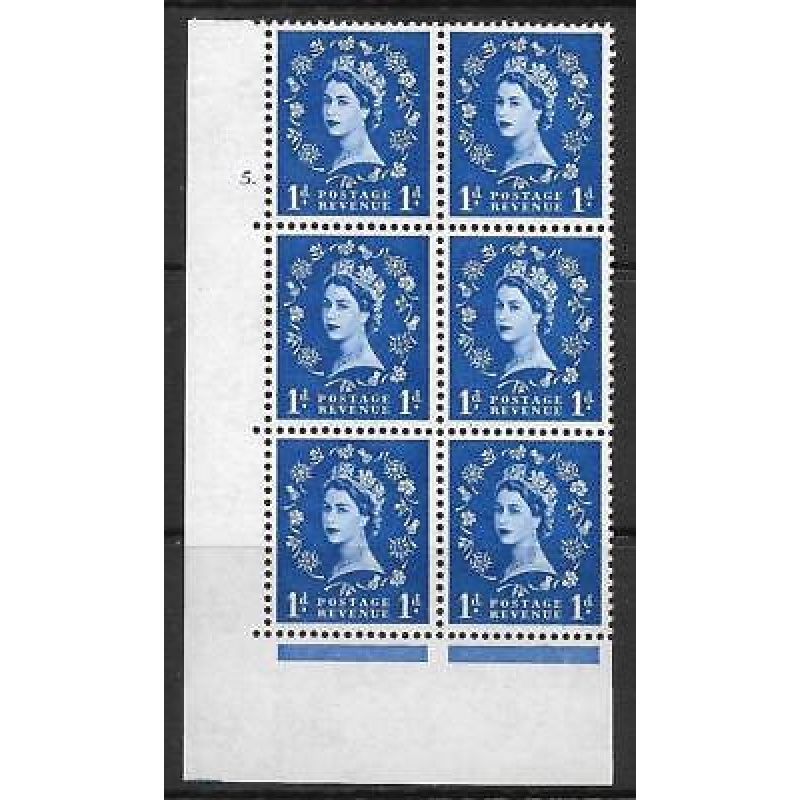 1d Wilding Multi Crown on White Cyl 5 Dot perf A(E I) UNMOUNTED MINT MNH