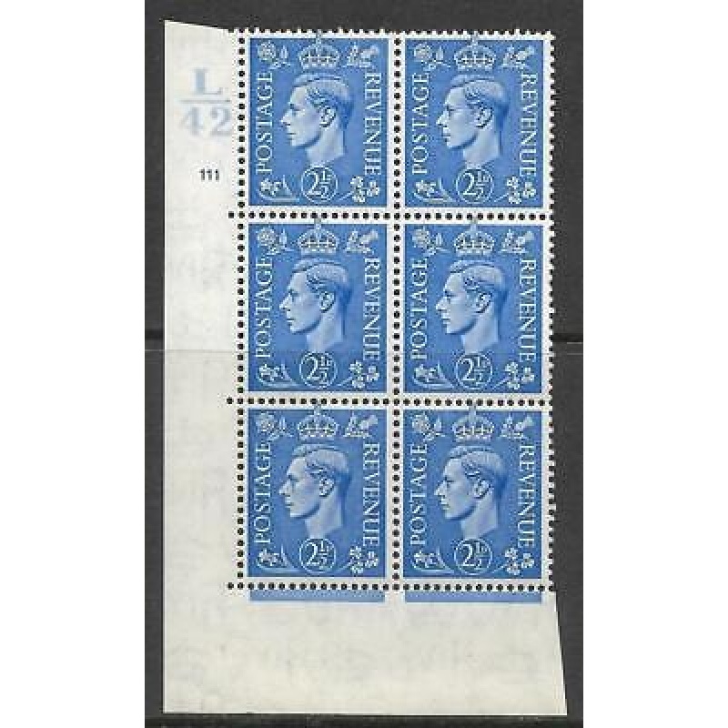 2d Blue Cylinder Control L42 111 No Dot perf 5(E I) UNMOUNTED MINT MNH