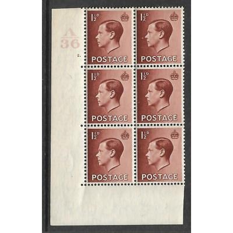 1d A 36 Cylinder Block - 2 Dot UNMOUNTED MINT MNH