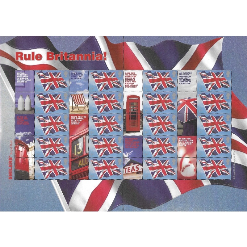 LS20 GB 2004 Rule britannia! Smiler sheet UNMOUNTED MINT MNH