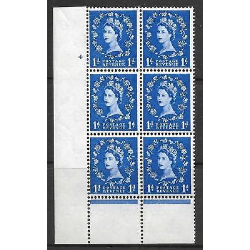 1d Wilding Multi Crown on Cream Cyl 4 No Dot perf B(I P) UNMOUNTED MINT MNH