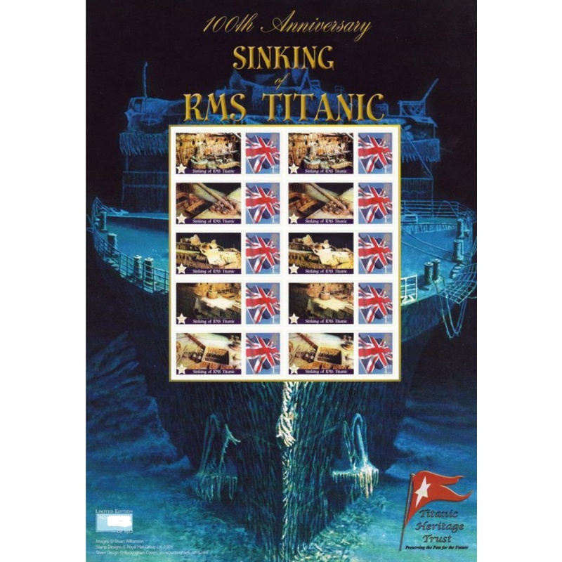 BC-364 2012 100th Anniv RMS titanic no. 380 Smiler Sheet  UNMOUNTED MINT