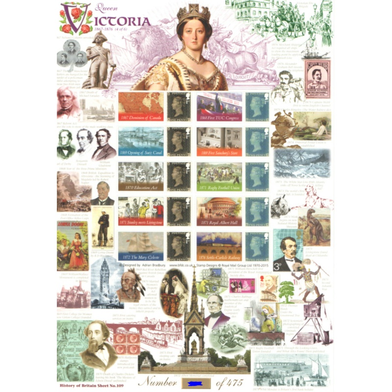 BC-458 2015 History of Britain 109 Queen Victoria no.50 sheet U/M