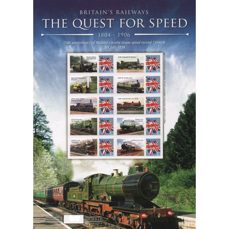 BC-154 GB 2008 Quest for speed no. 786  Smiler sheet UNMOUNTED MINT