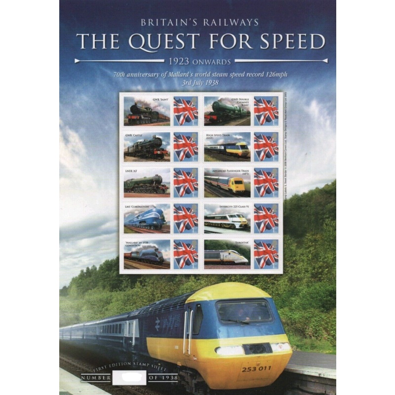 BC-155 GB 2008 Quest for speed no. 789  Smiler sheet UNMOUNTED MINT